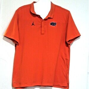 Florida Gators Air Jordan Polo Men’s XL Orange Nike Dri-Fit Team Shirt EUC